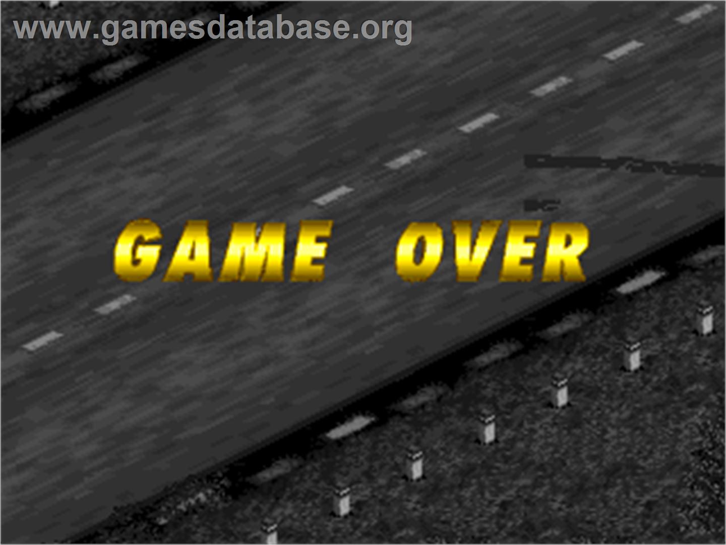 Mille Miglia 2: Great 1000 Miles Rally - Arcade - Artwork - Game Over Screen