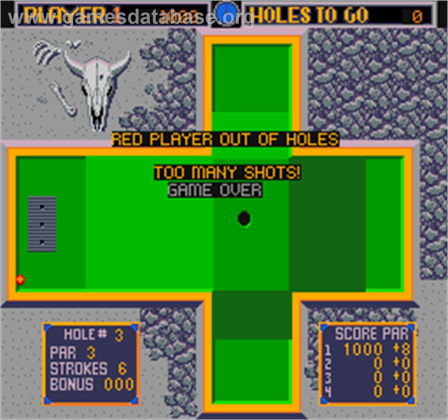 Mini Golf - Arcade - Artwork - Game Over Screen