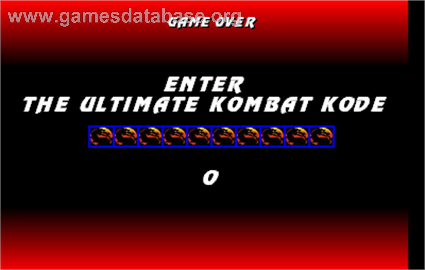 Mortal Kombat 3 - Arcade - Artwork - Game Over Screen