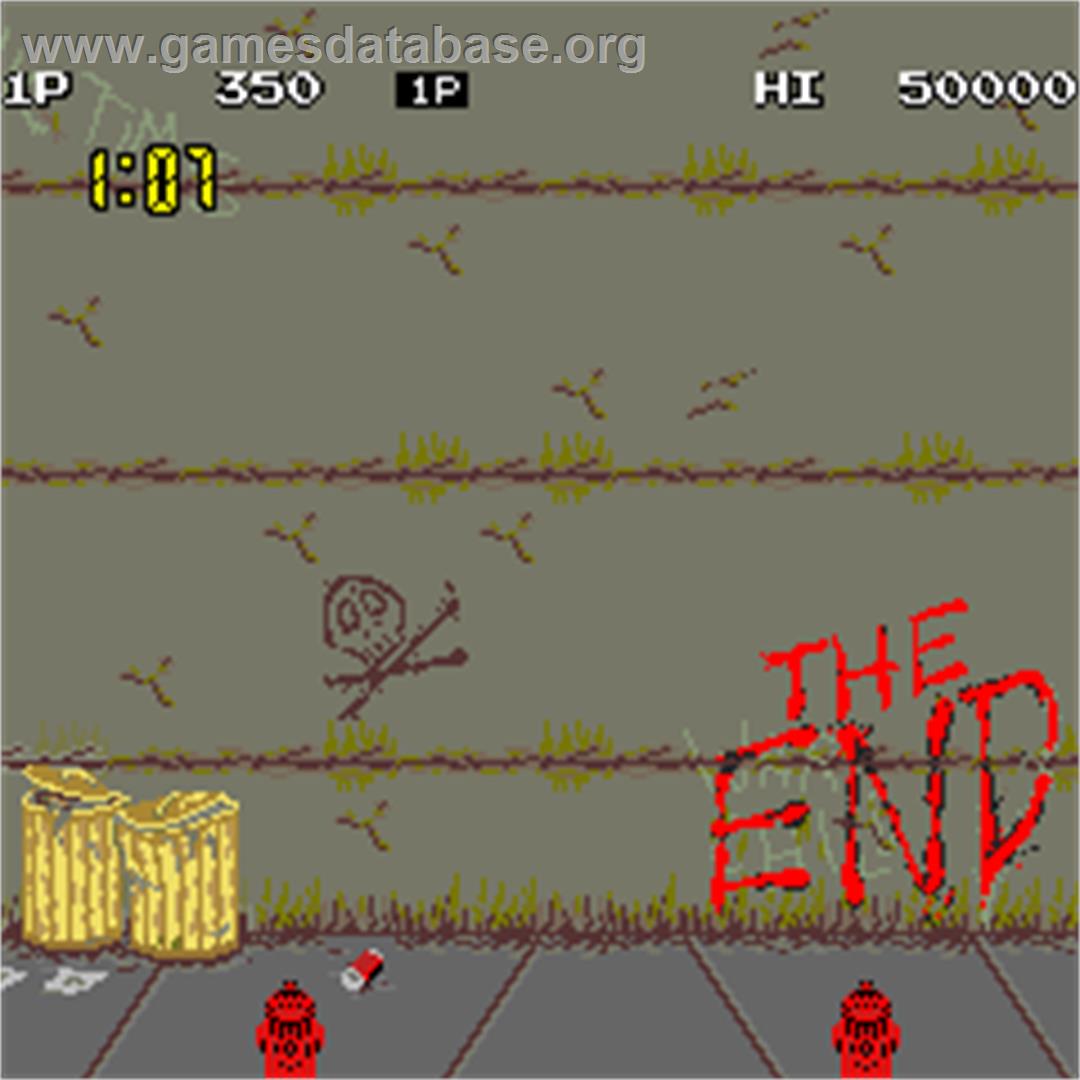 Nekketsu Kouha Kunio-kun - Arcade - Artwork - Game Over Screen