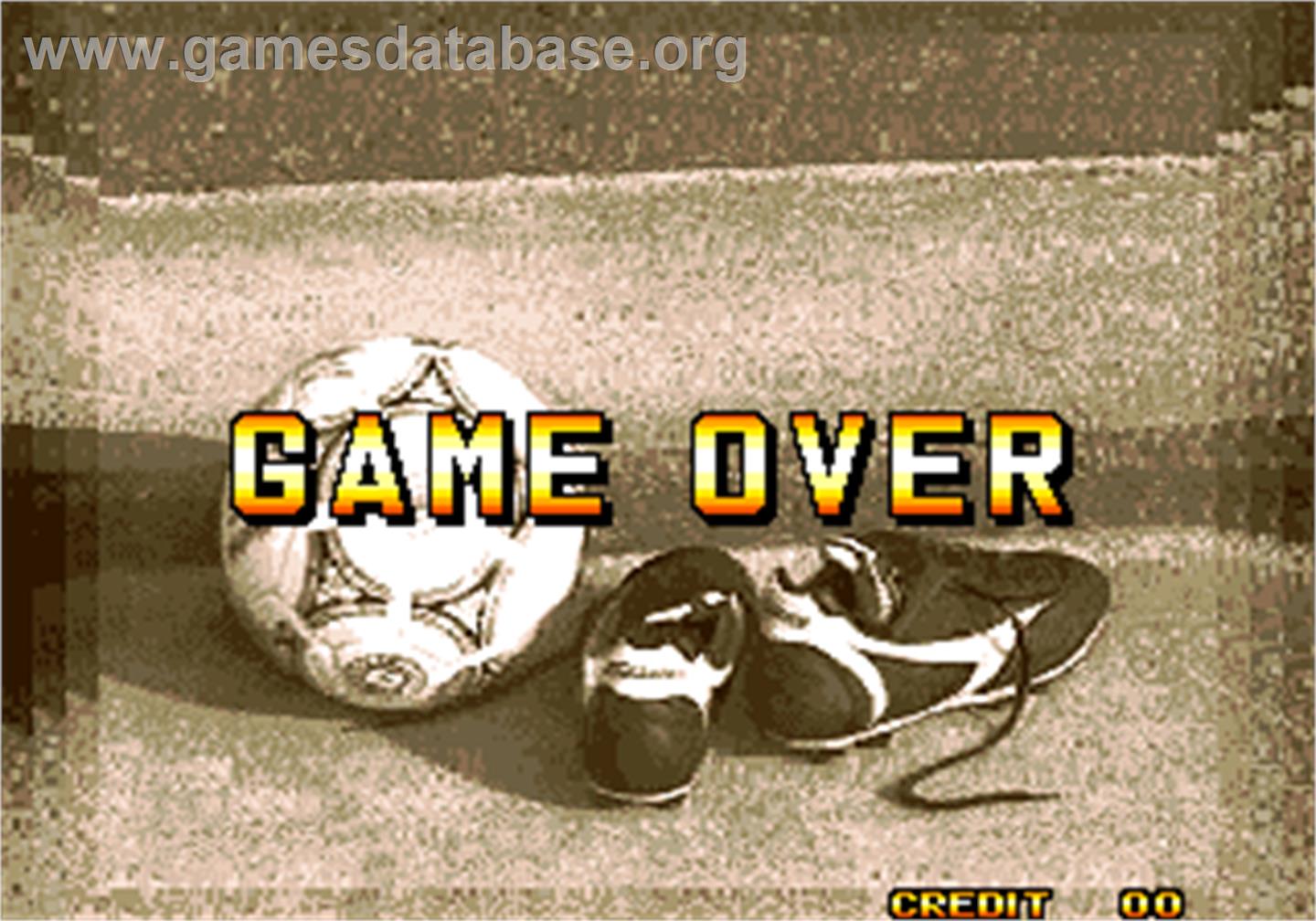 Neo-Geo Cup '98 - The Road to the Victory - Arcade - Artwork - Game Over Screen