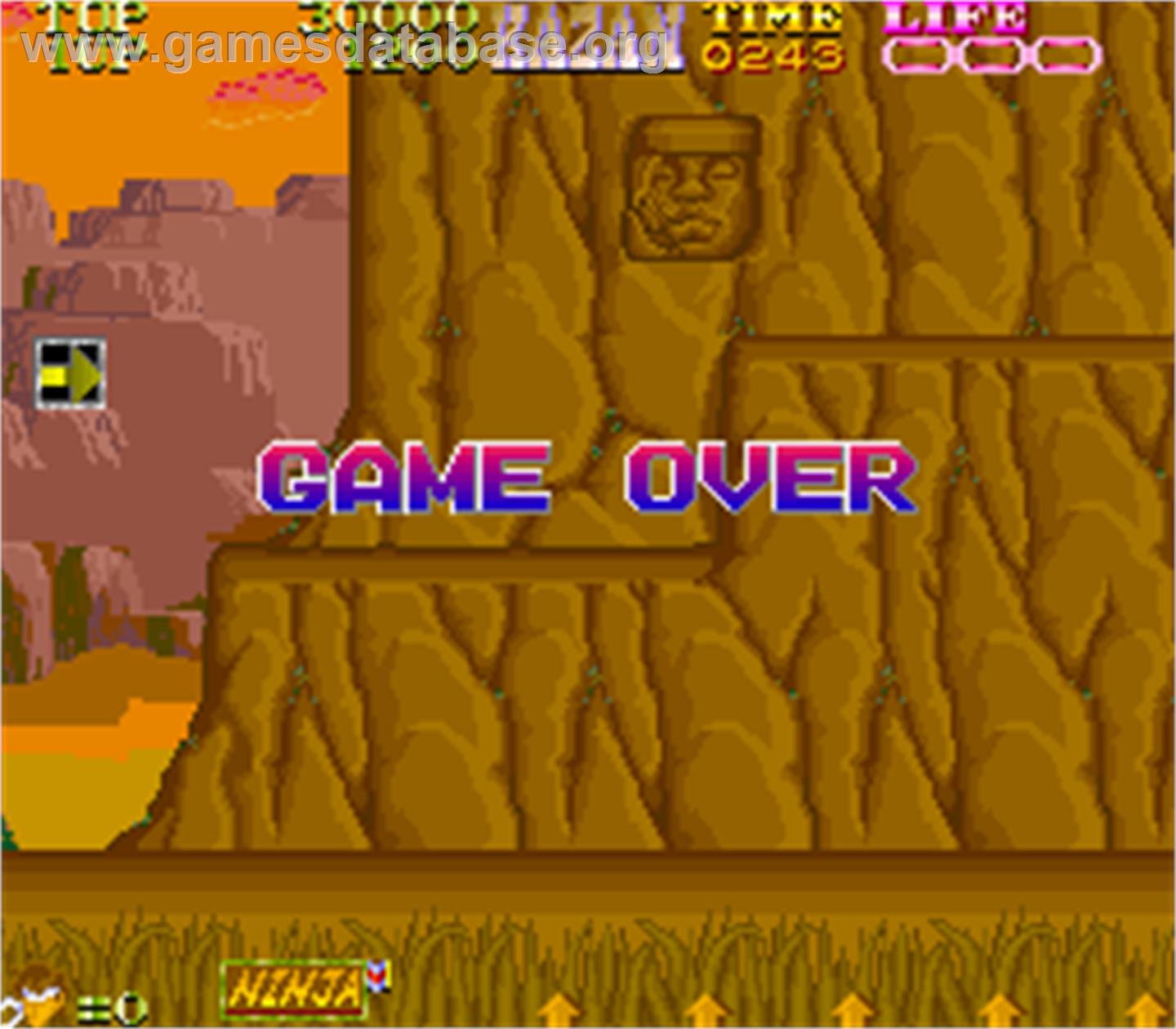 Ninja Kazan - Arcade - Artwork - Game Over Screen