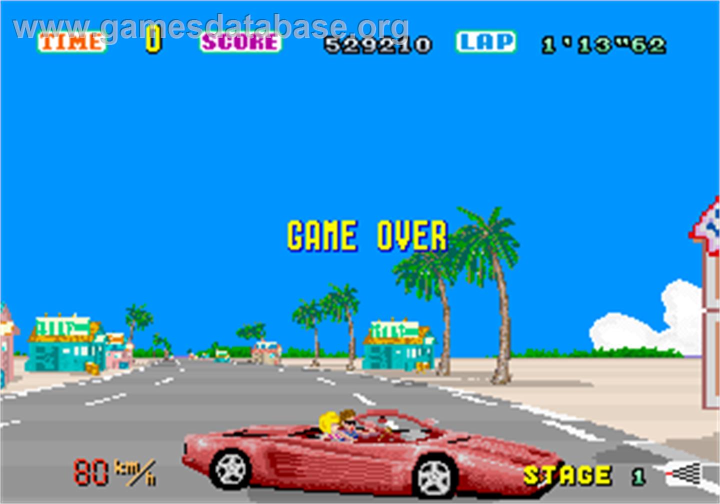 Out Run - Arcade - Artwork - Game Over Screen