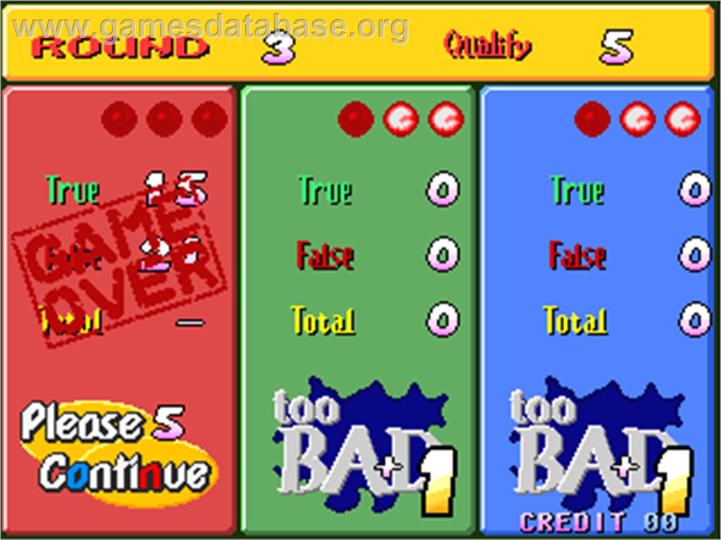 Pasha Pasha Champ Mini Game Festival - Arcade - Artwork - Game Over Screen