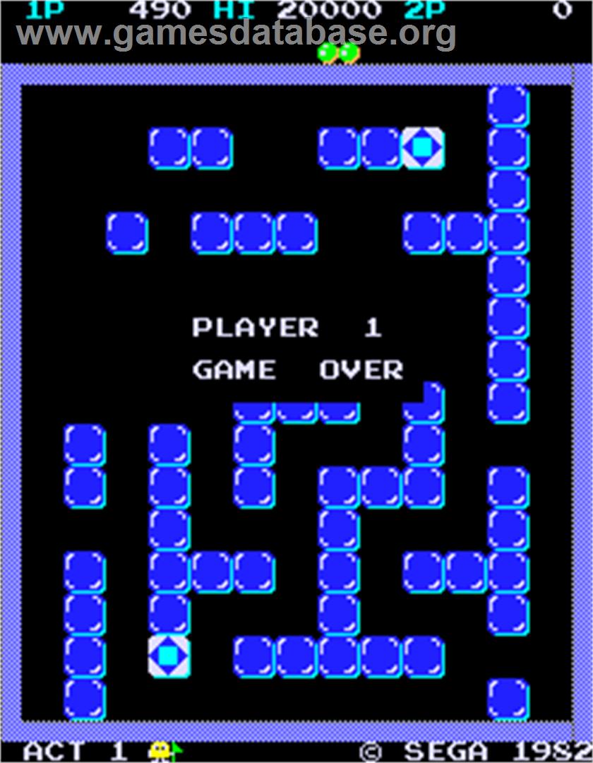 Pengo - Arcade - Artwork - Game Over Screen