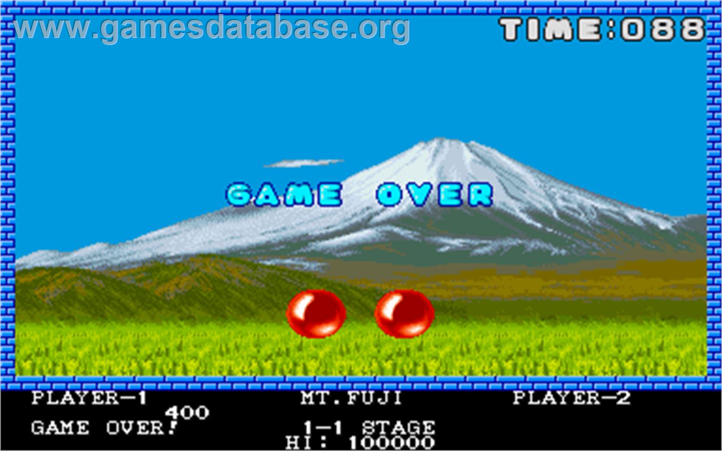 Pomping World - Arcade - Artwork - Game Over Screen