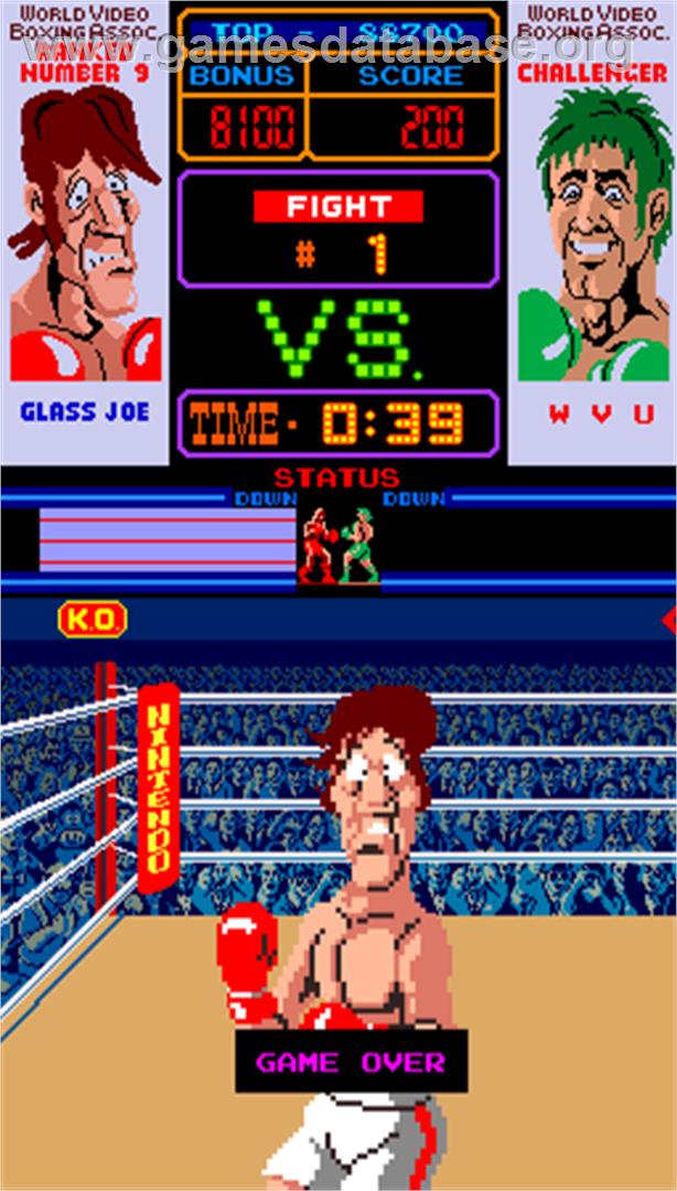 Punch-Out!! - Arcade - Artwork - Game Over Screen