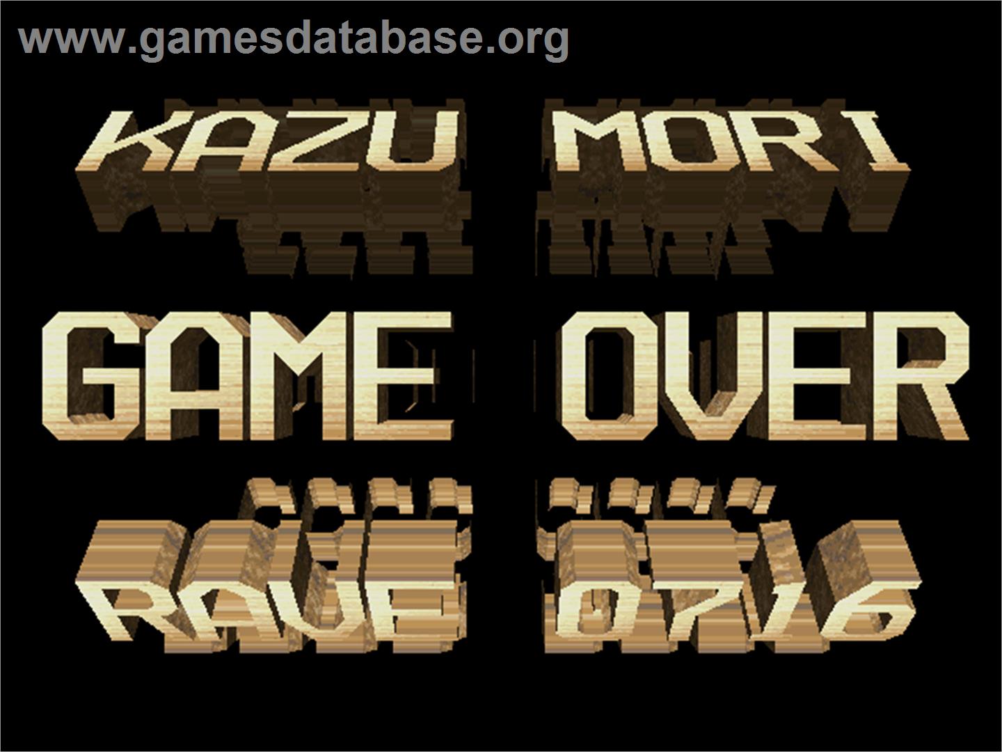 Rave Racer - Arcade - Artwork - Game Over Screen