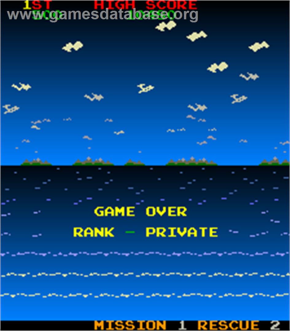 Rescue - Arcade - Artwork - Game Over Screen