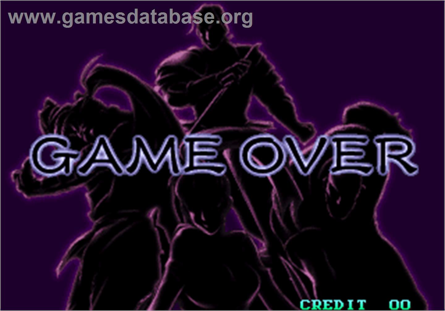 Sengoku 3 / Sengoku Densho 2001 - Arcade - Artwork - Game Over Screen