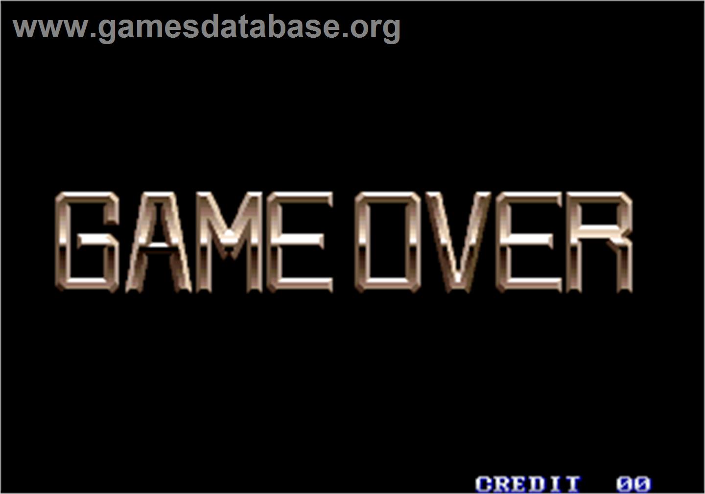 Shock Troopers - Arcade - Artwork - Game Over Screen