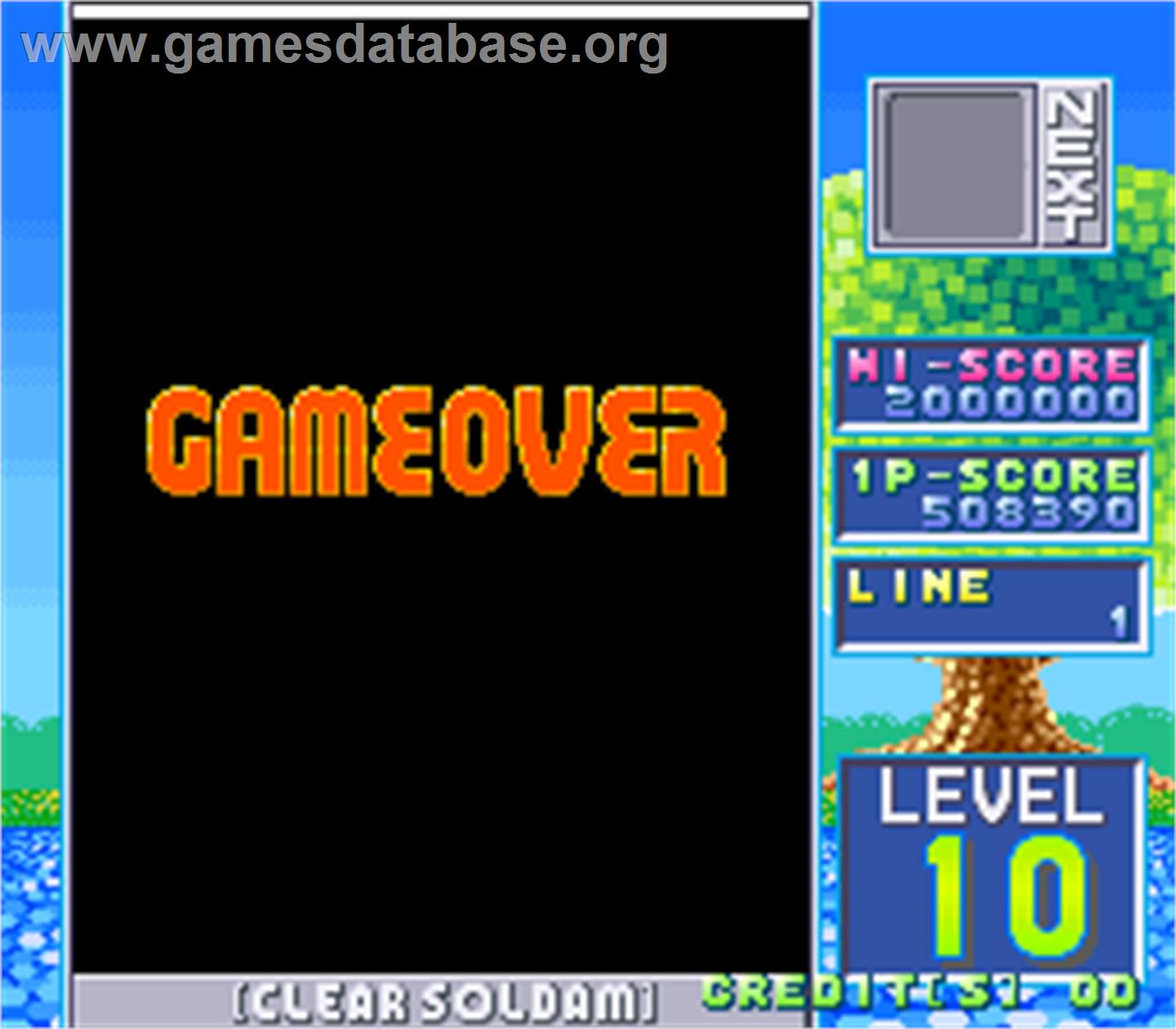 Soldam - Arcade - Artwork - Game Over Screen