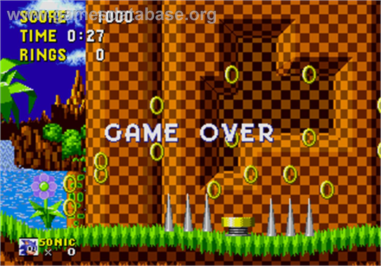 Sonic The Hedgehog - Arcade - Artwork - Game Over Screen