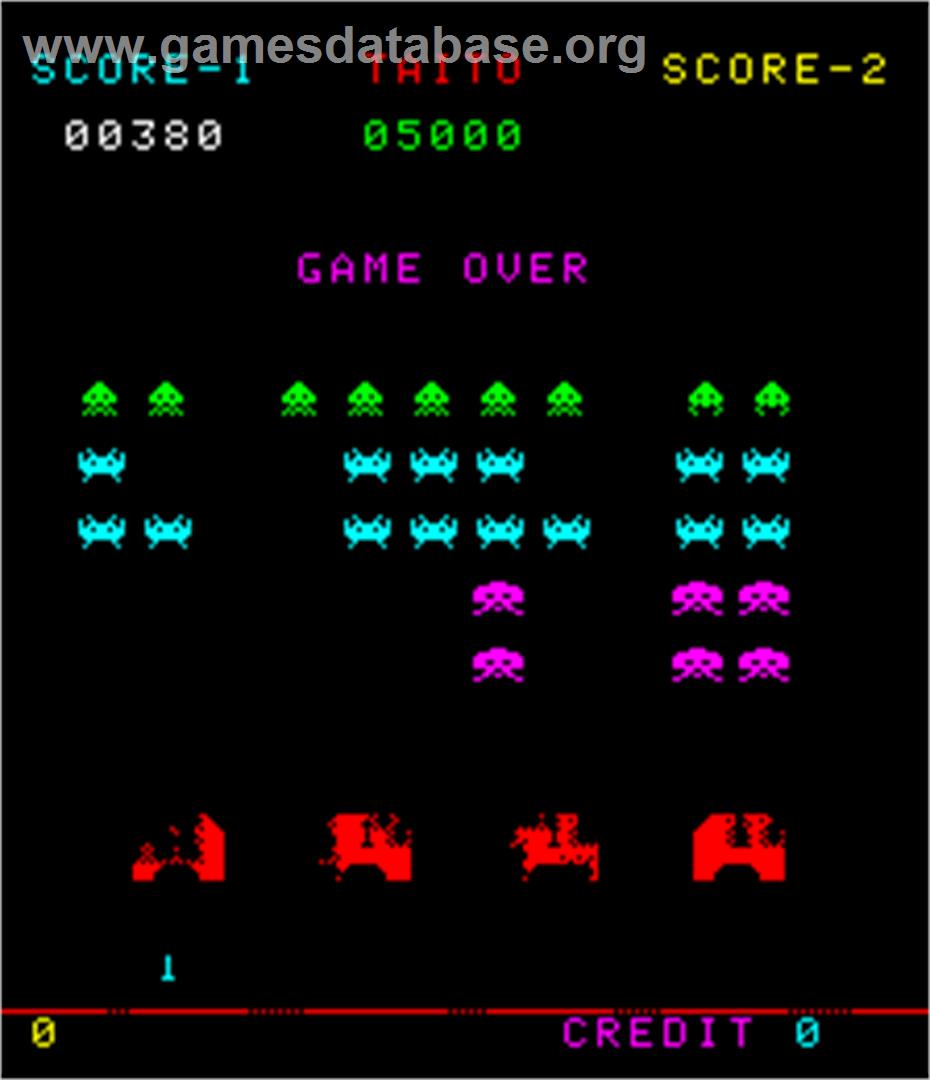 Space Invaders Part II - Arcade - Artwork - Game Over Screen