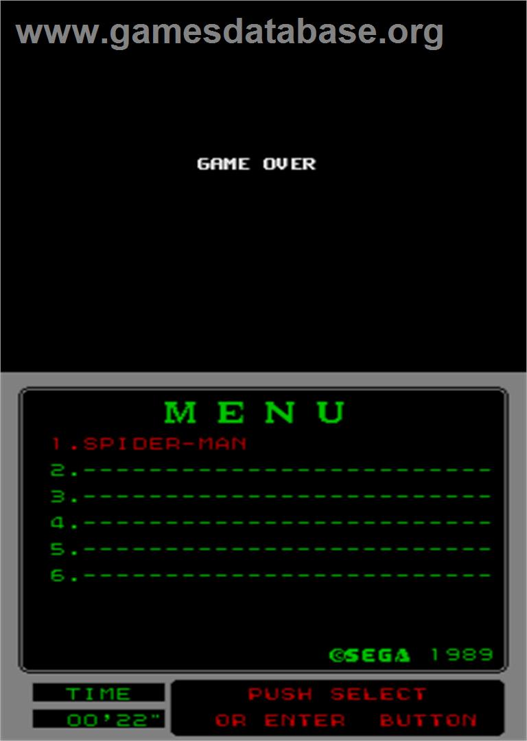 Spider-Man vs The Kingpin - Arcade - Artwork - Game Over Screen