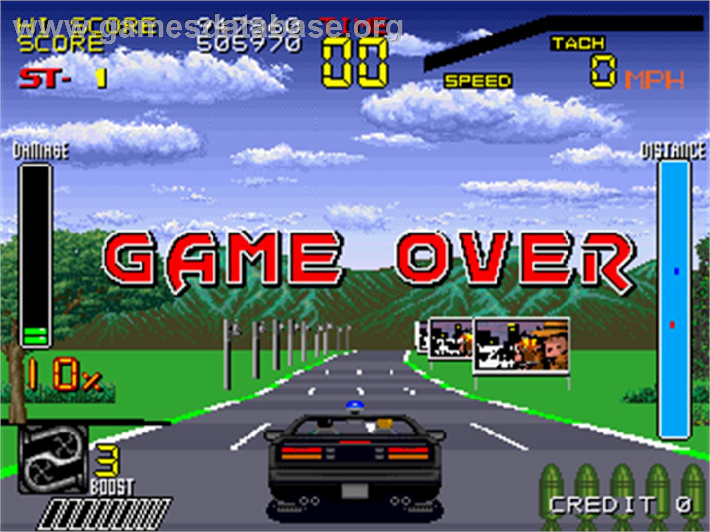 Super Special Criminal Investigation - Arcade - Artwork - Game Over Screen
