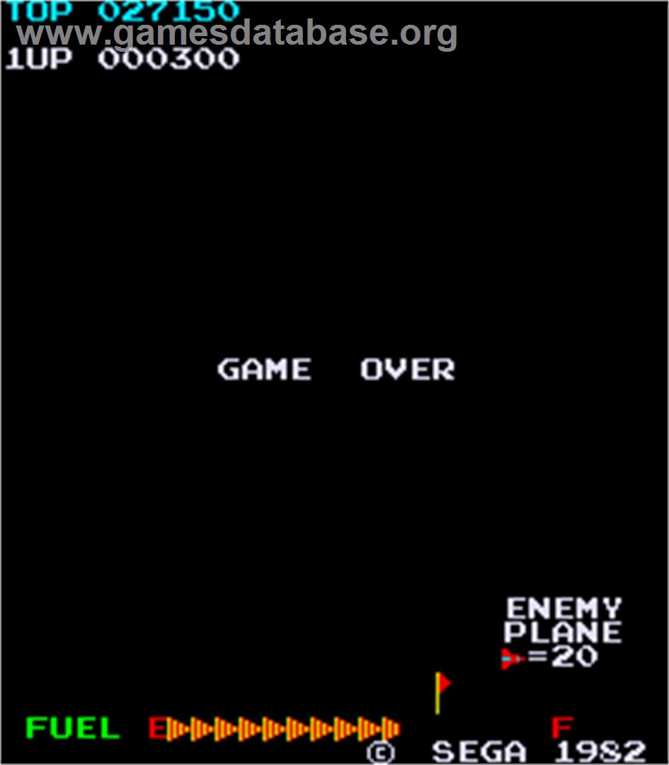 Super Zaxxon - Arcade - Artwork - Game Over Screen