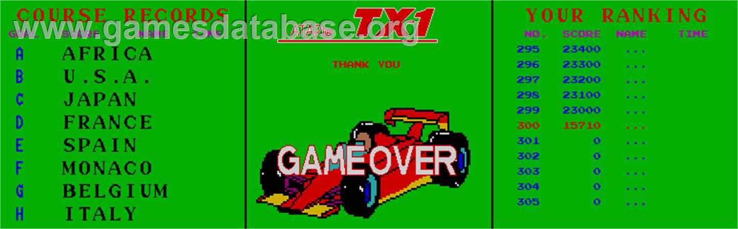 TX-1 - Arcade - Artwork - Game Over Screen