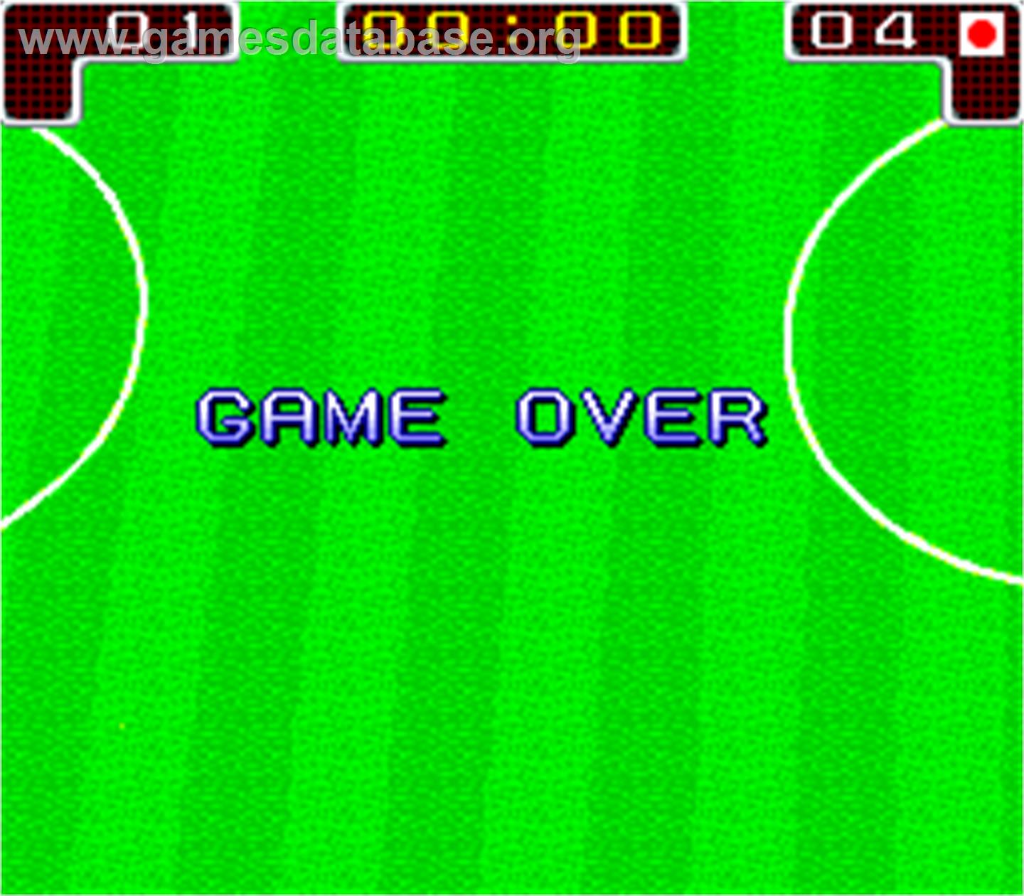 Tecmo World Cup '90 - Arcade - Artwork - Game Over Screen