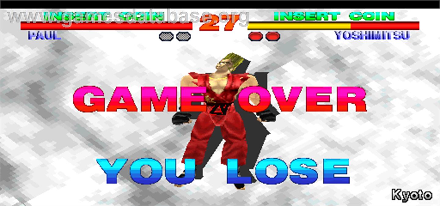 Tekken - Arcade - Artwork - Game Over Screen