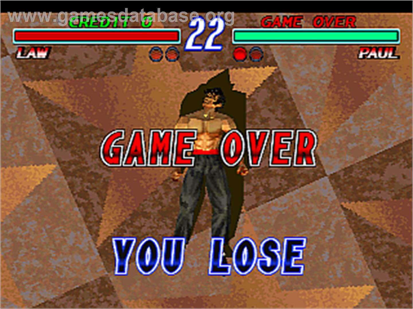 Tekken 2 - Arcade - Artwork - Game Over Screen
