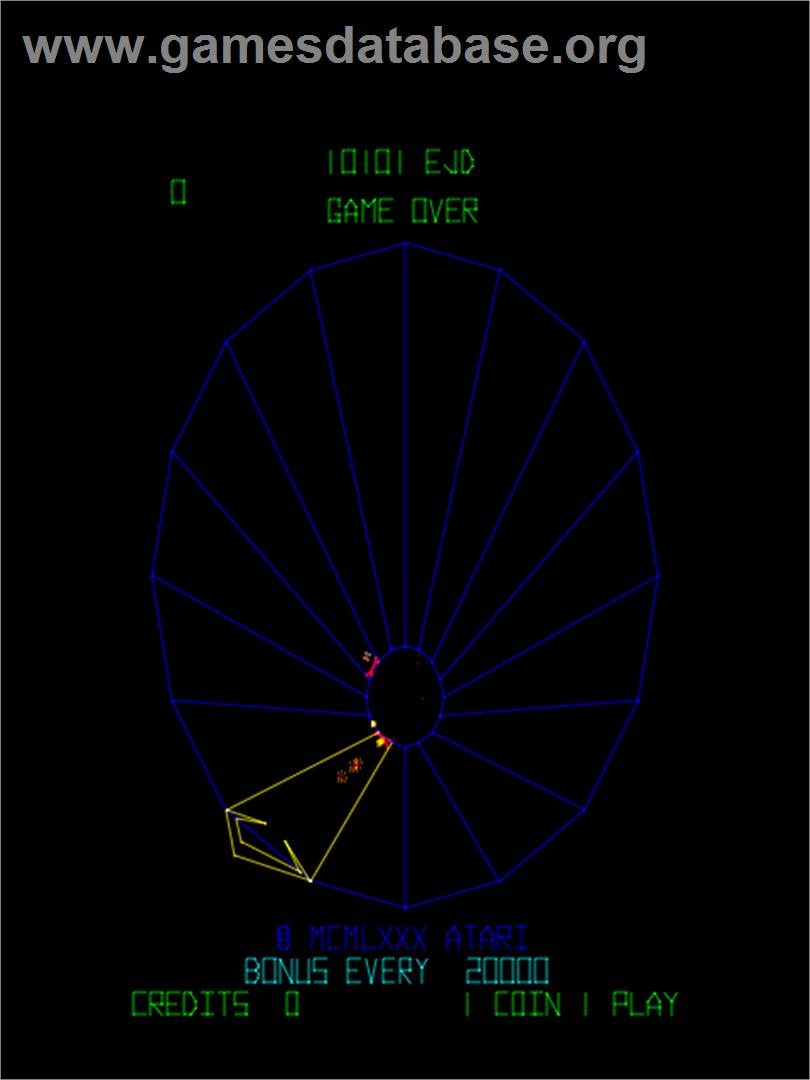 Tempest Tubes - Arcade - Artwork - Game Over Screen