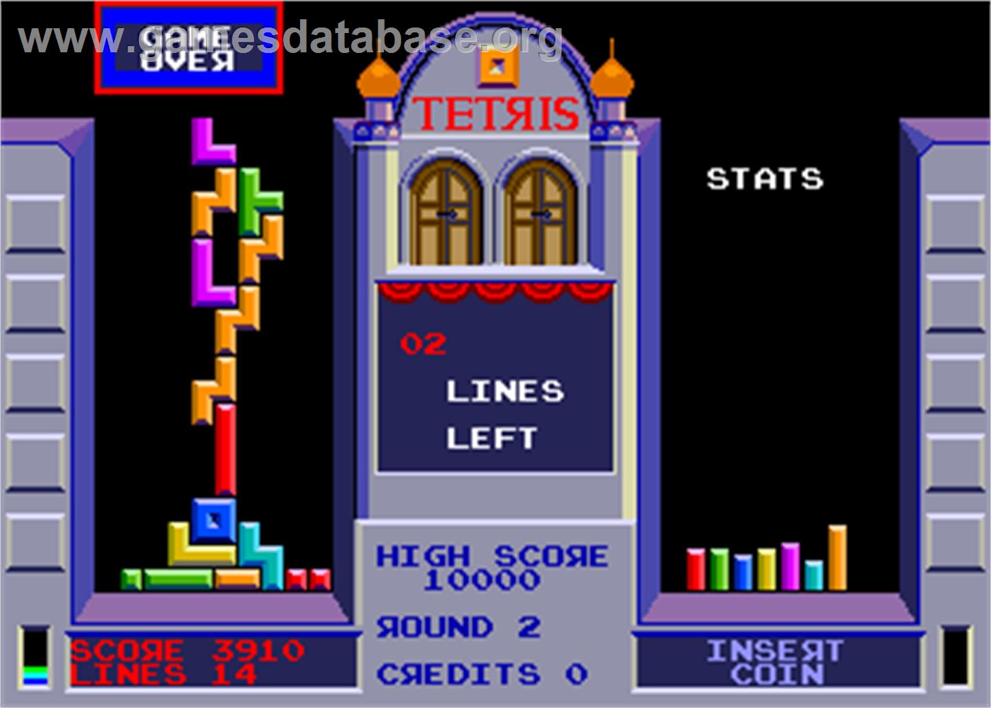 Tetris - Arcade - Artwork - Game Over Screen