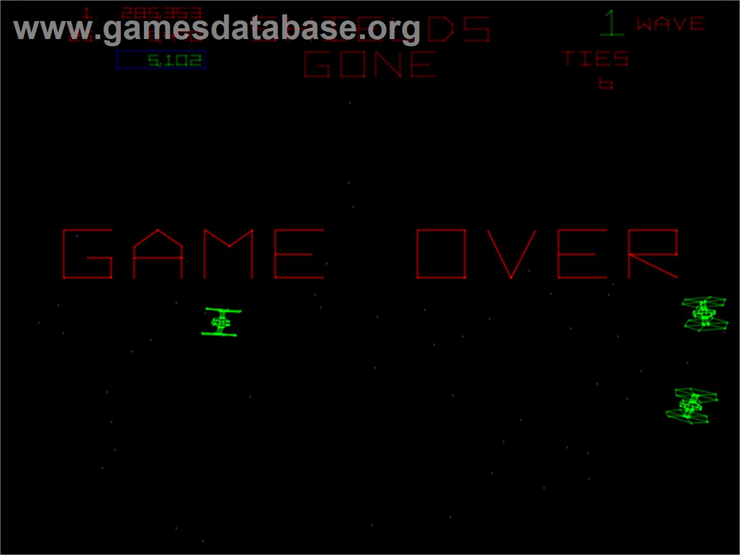 The Empire Strikes Back - Arcade - Artwork - Game Over Screen