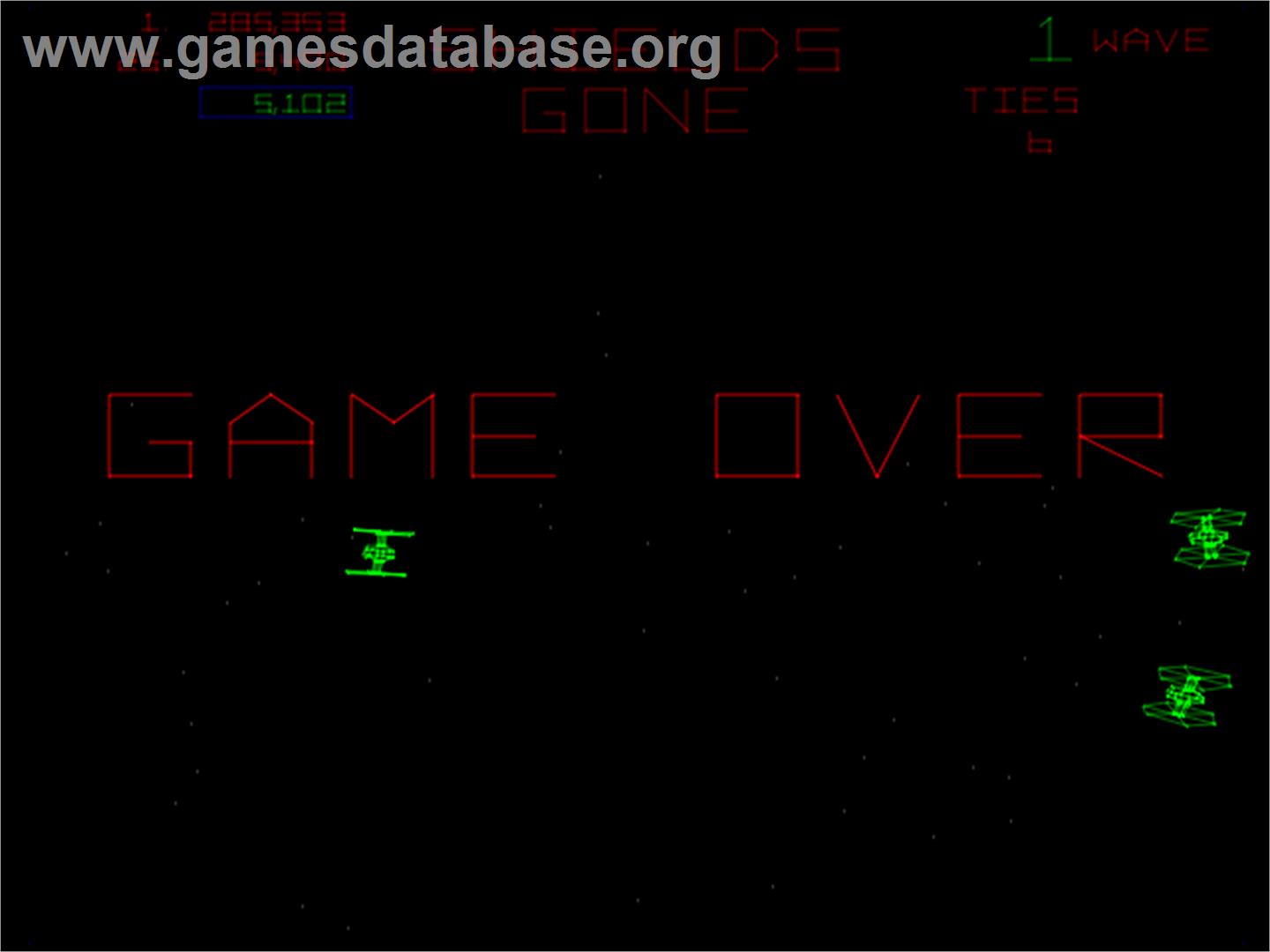 The Empire Strikes Back - Arcade - Artwork - Game Over Screen