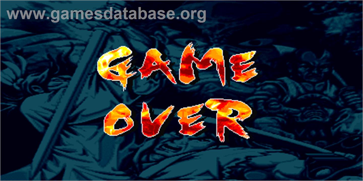 The Killing Blade - Arcade - Artwork - Game Over Screen