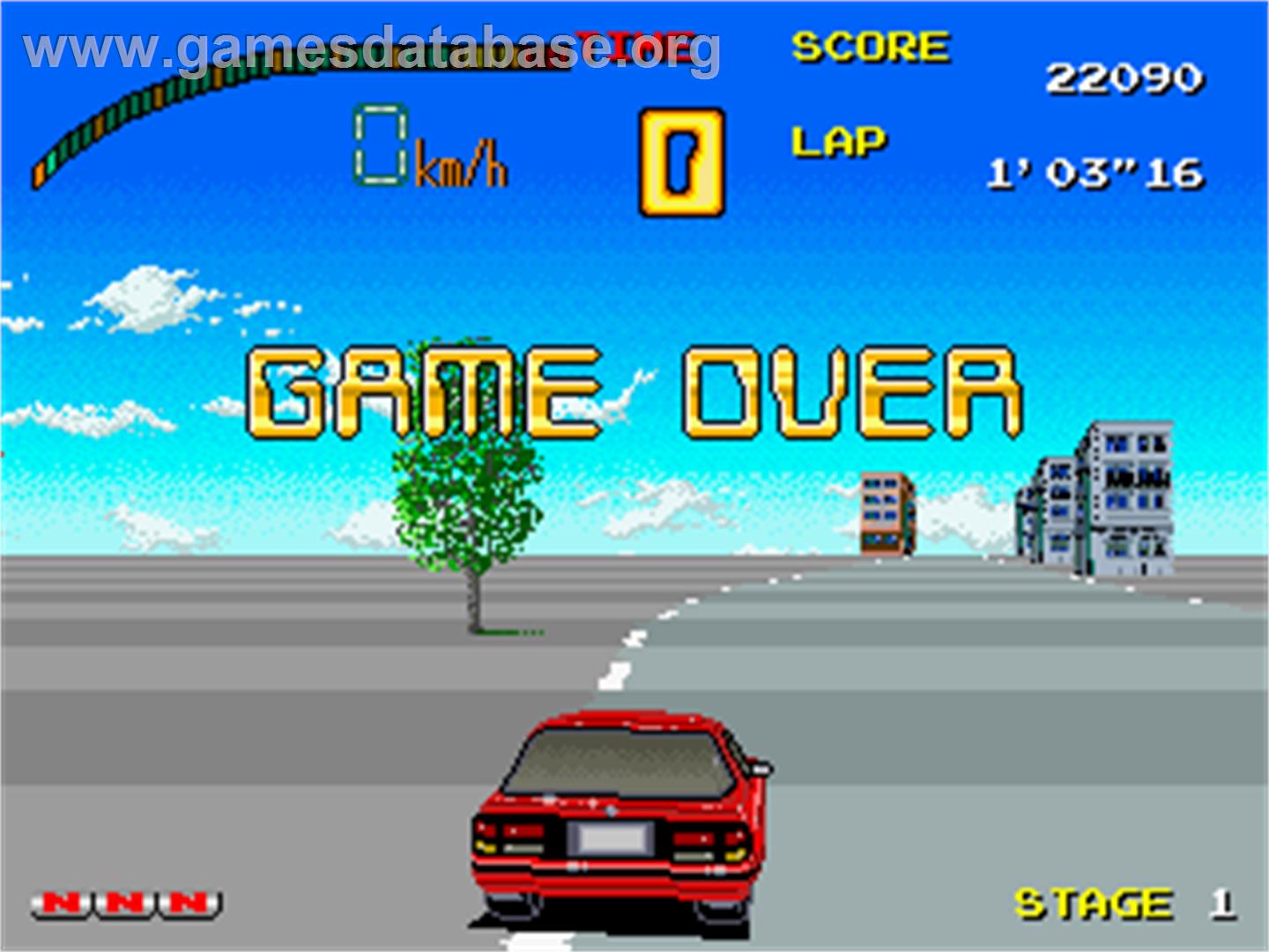 Top Speed - Arcade - Artwork - Game Over Screen