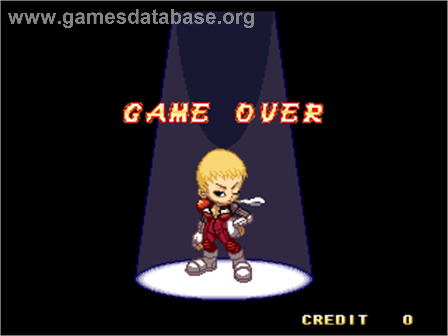 Touki Denshou -Angel Eyes- - Arcade - Artwork - Game Over Screen