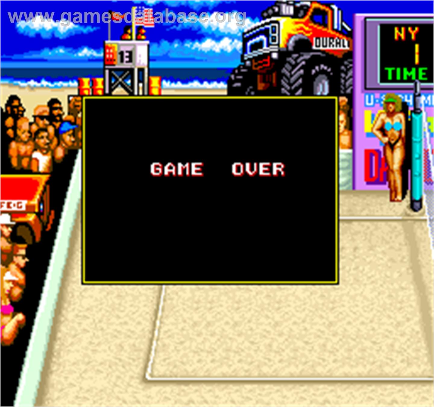 U.S. Championship V'ball - Arcade - Artwork - Game Over Screen