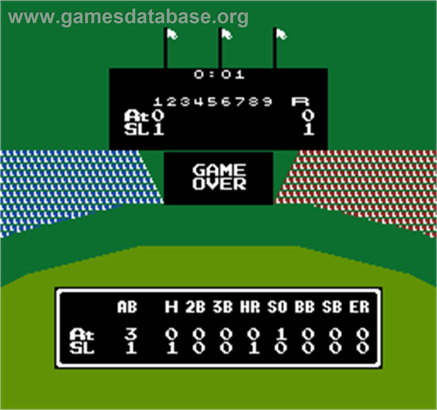Vs. Atari R.B.I. Baseball - Arcade - Artwork - Game Over Screen
