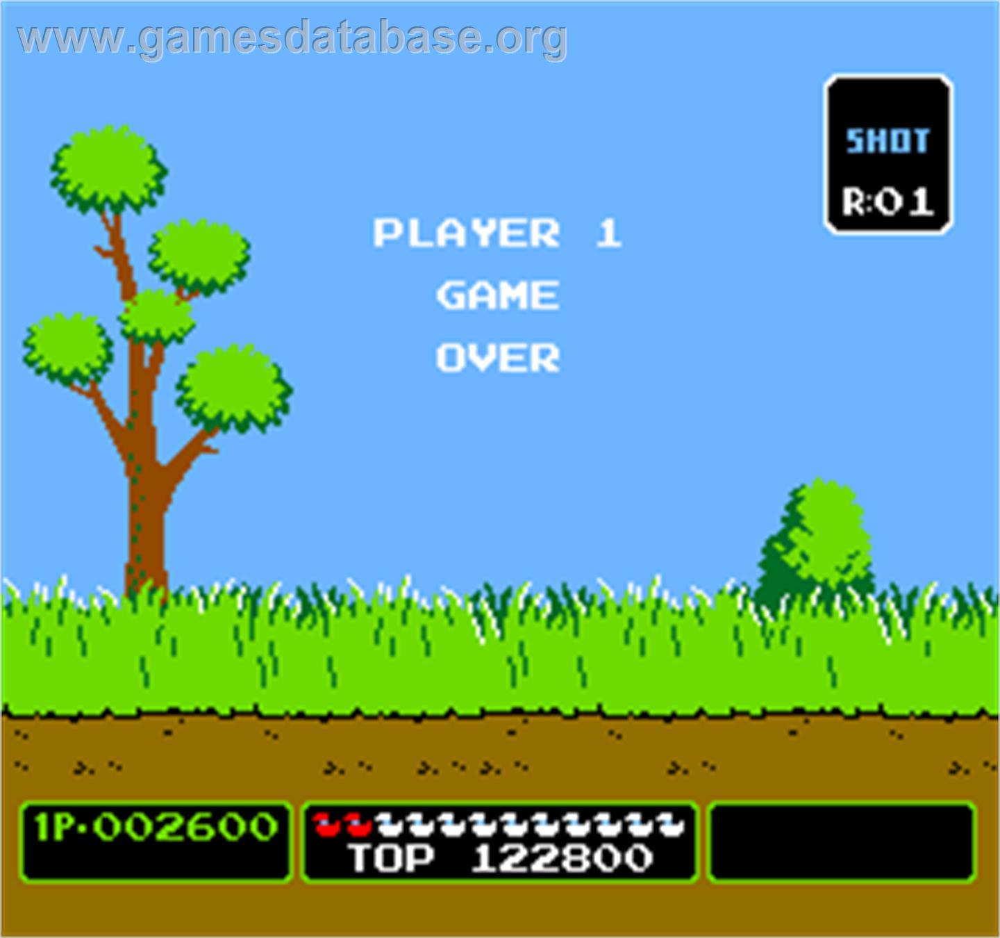 Vs. Duck Hunt - Arcade - Artwork - Game Over Screen