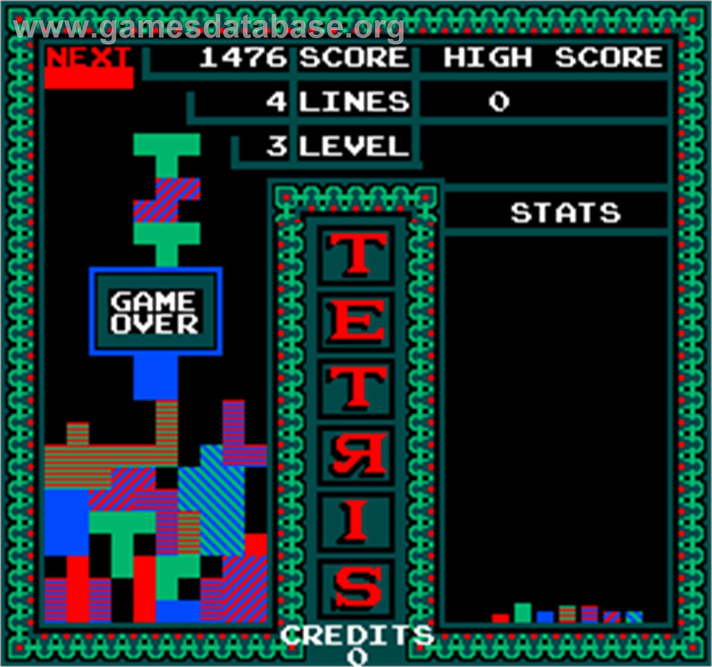 Vs. Tetris - Arcade - Artwork - Game Over Screen