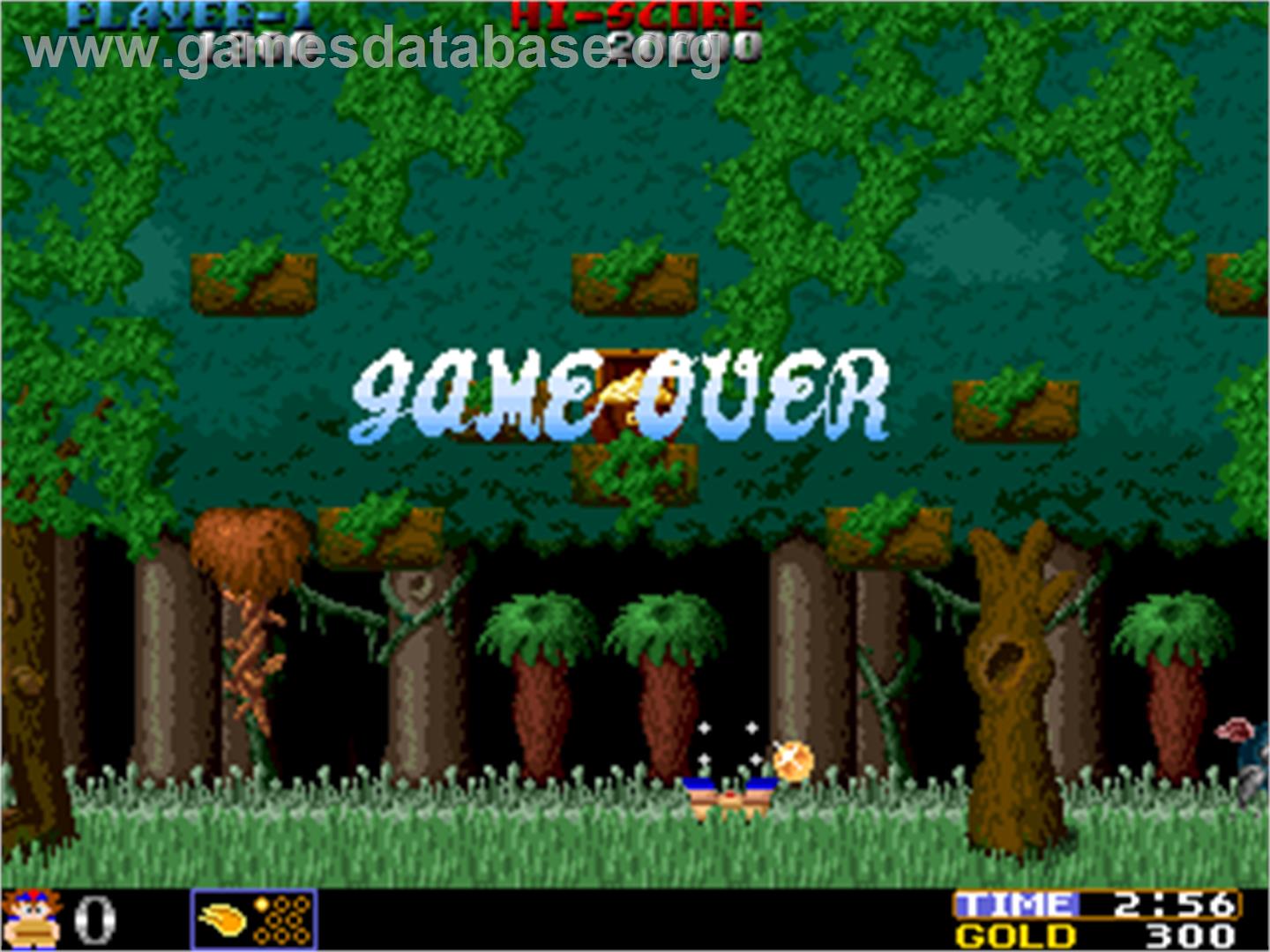 Wardner - Arcade - Artwork - Game Over Screen