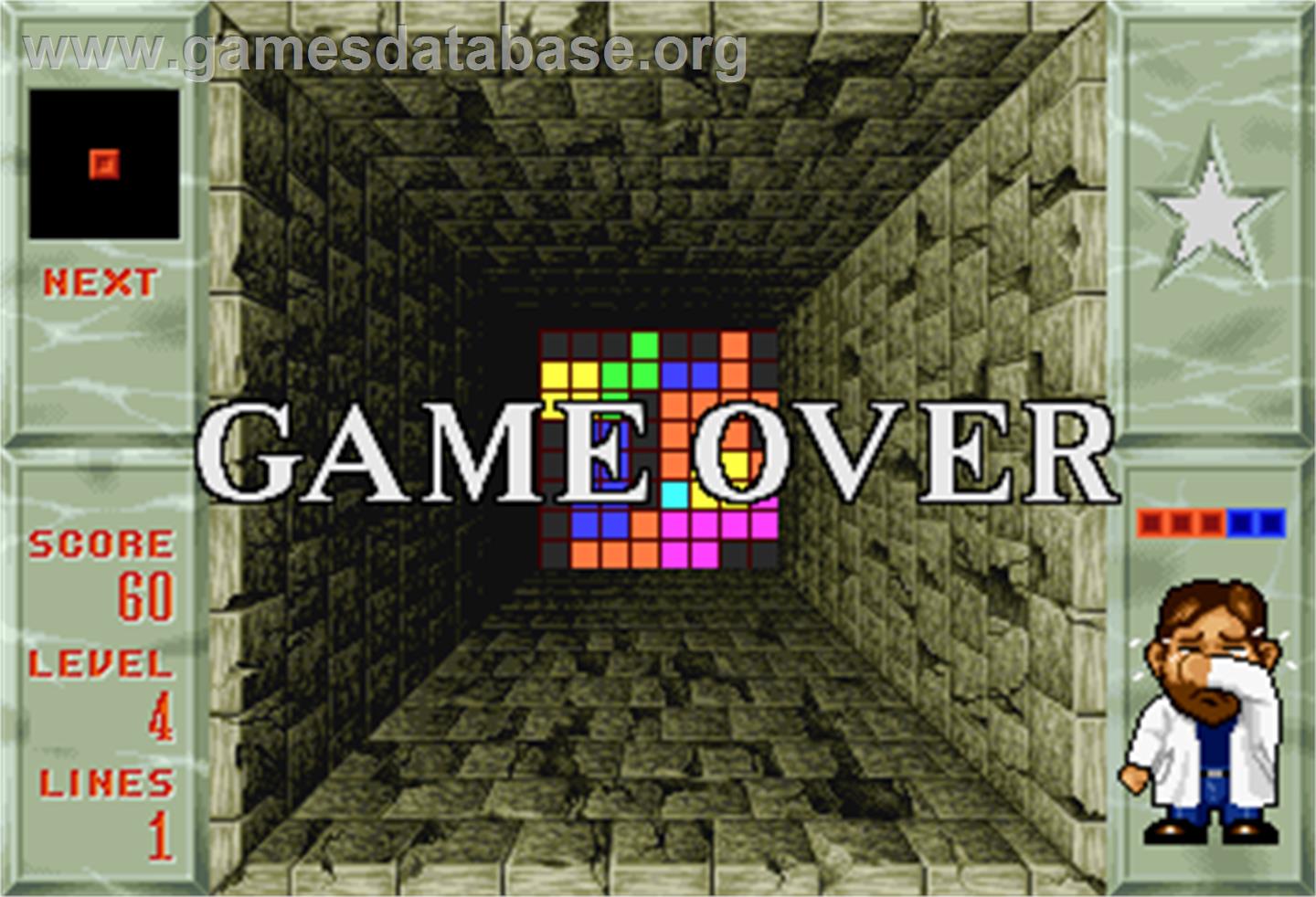 Welltris - Arcade - Artwork - Game Over Screen