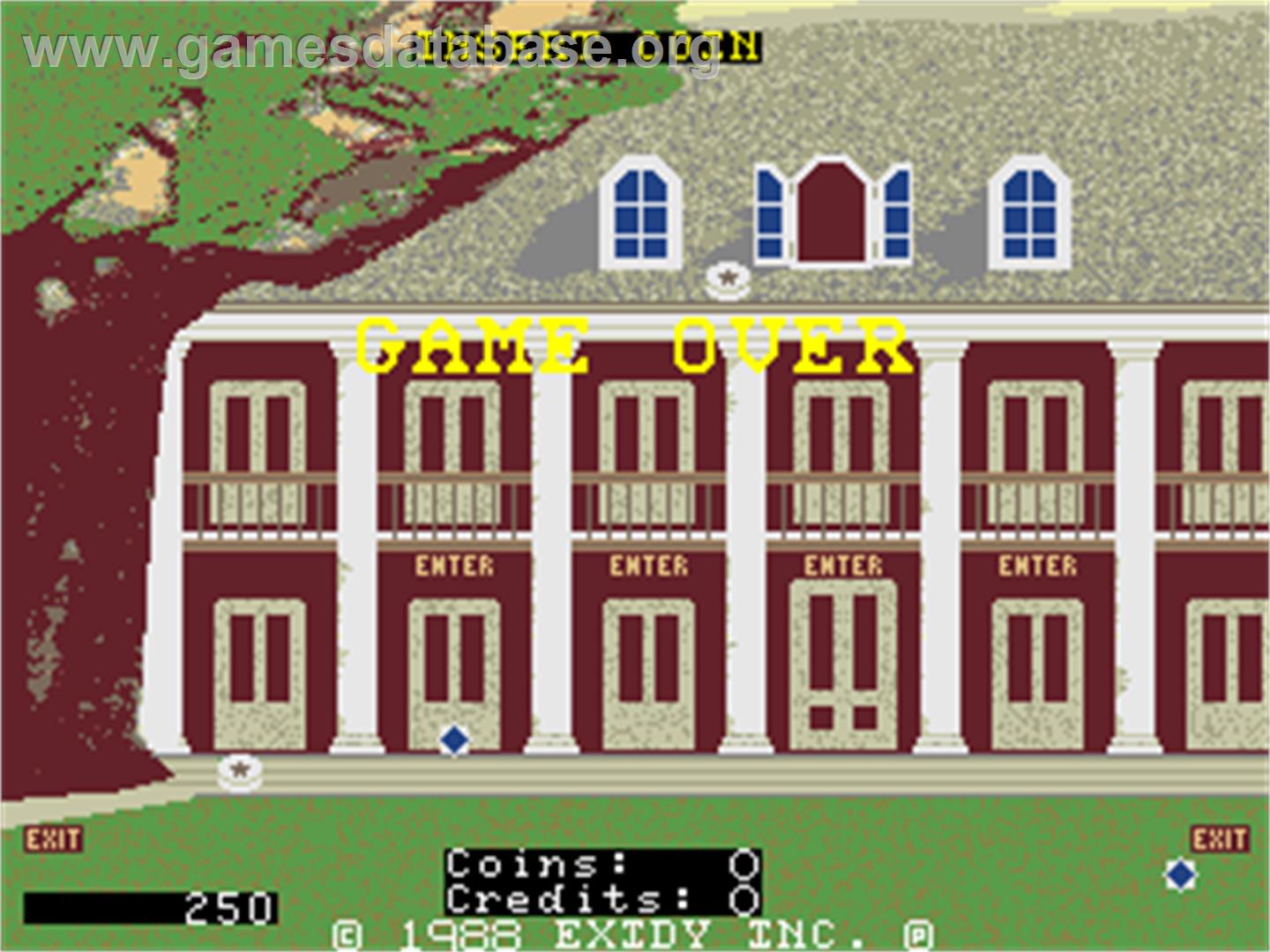 Who Dunit - Arcade - Artwork - Game Over Screen