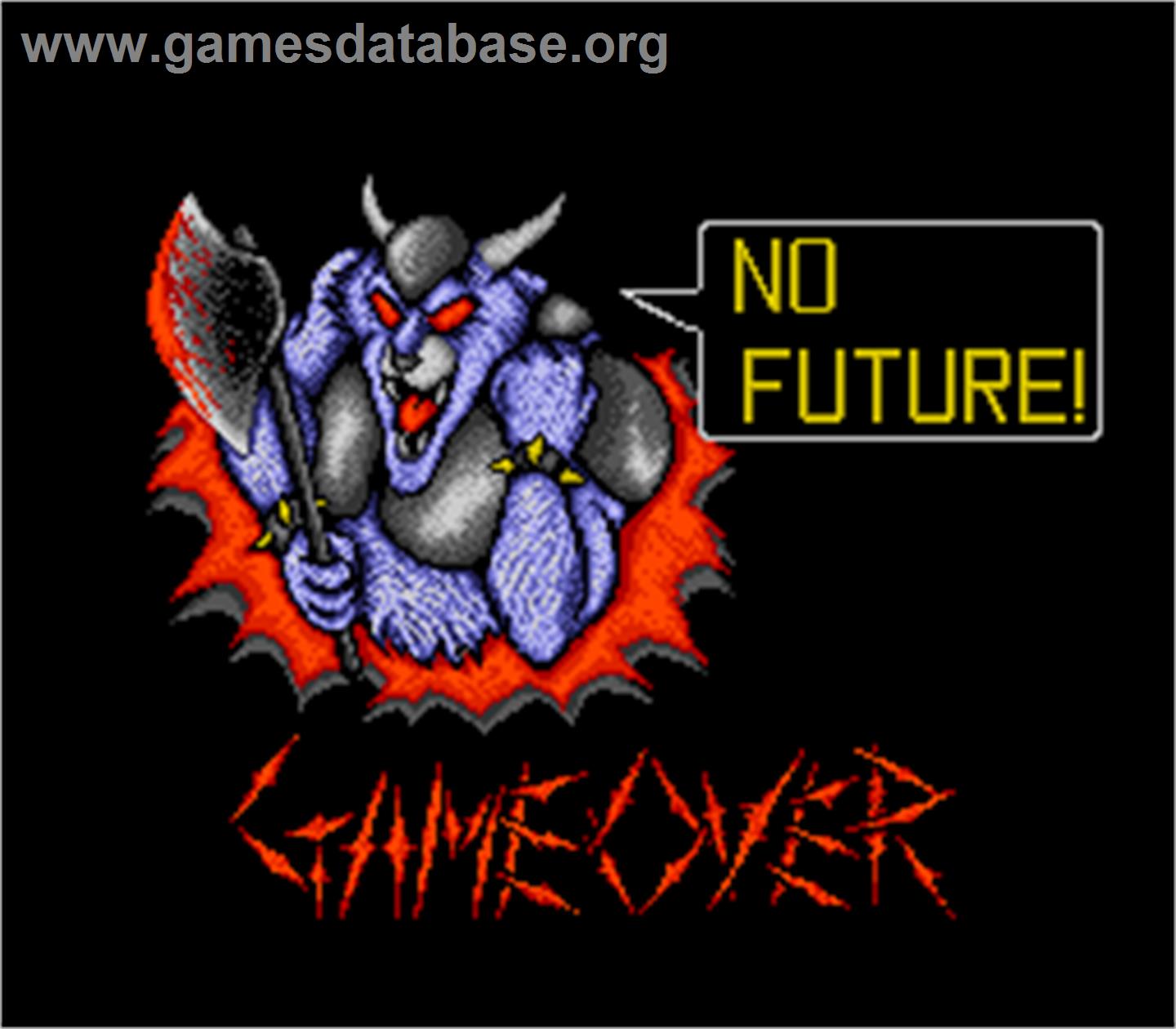 Wild Fang / Tecmo Knight - Arcade - Artwork - Game Over Screen