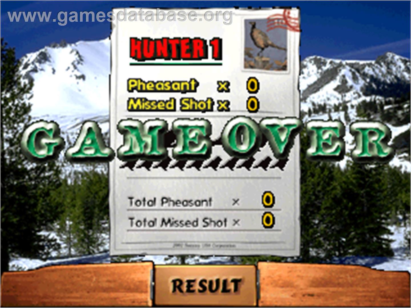 Wing Shooting Championship V2.00 - Arcade - Artwork - Game Over Screen