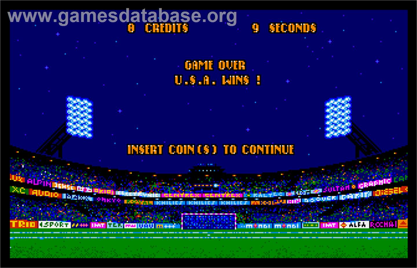 World Trophy Soccer - Arcade - Artwork - Game Over Screen