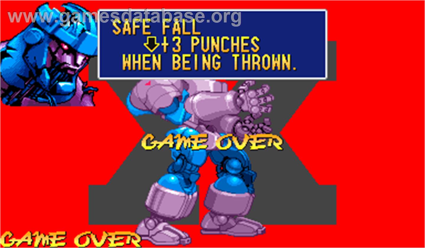 X-Men: Children of the Atom - Arcade - Artwork - Game Over Screen