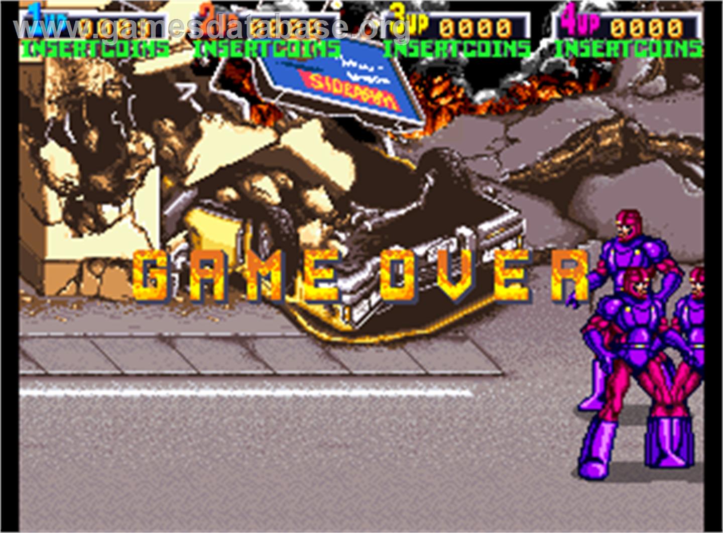 X-Men - Arcade - Artwork - Game Over Screen