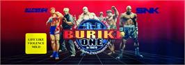 Arcade Cabinet Marquee for Buriki One: World Grapple Tournament '99 in Tokyo.