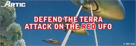 Arcade Cabinet Marquee for Defend the Terra Attack on the Red UFO.