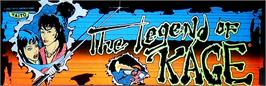 Arcade Cabinet Marquee for Legend of Kage, The.