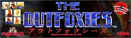 Arcade Cabinet Marquee for Outfoxies, The.