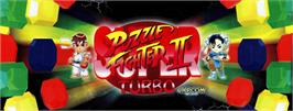 Arcade Cabinet Marquee for Super Puzzle Fighter II Turbo.