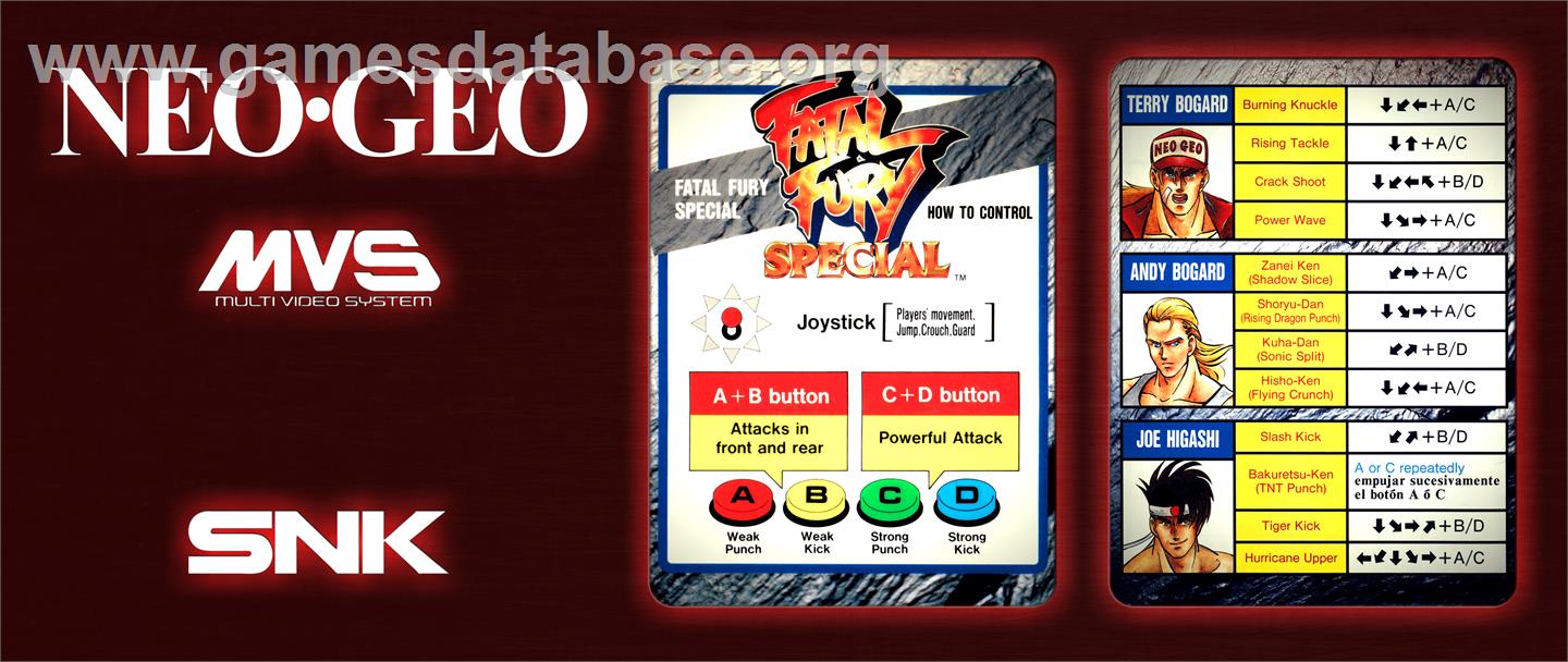 Fatal Fury Special / Garou Densetsu Special - Arcade - Artwork - Marquee